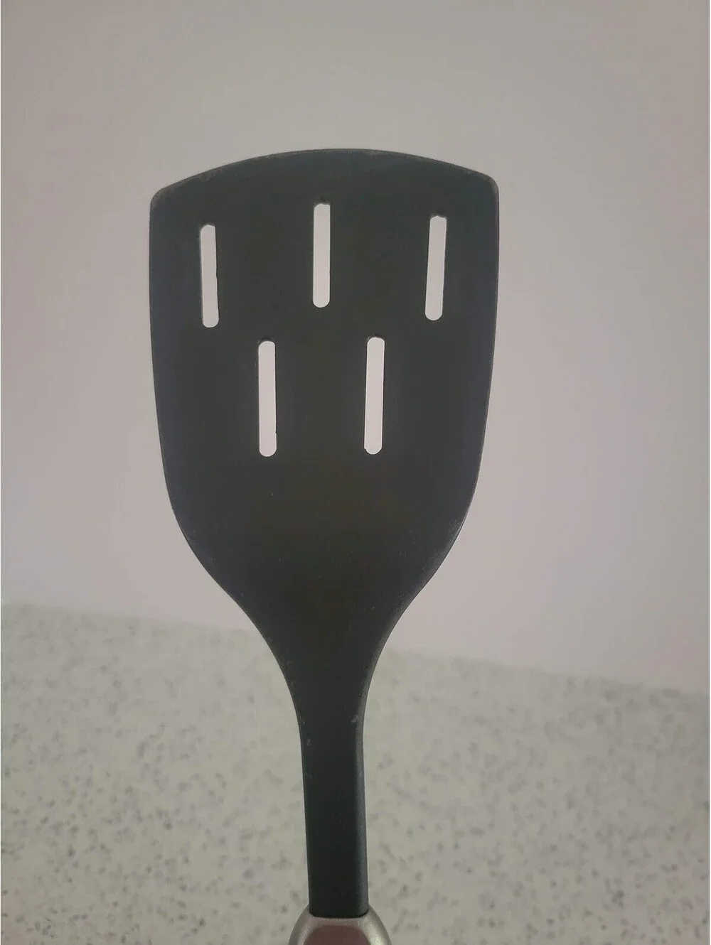 T-Fal Black Plastic Slotted Spoon Turner 2 Piece Set Kitchen Cooking Utensils